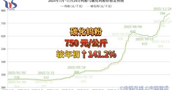 2025年1月-11月24日碳化鎢粉價(jià)格走勢